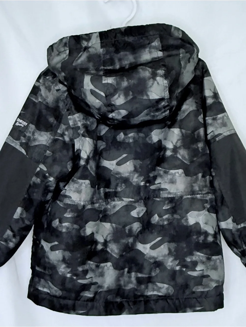 OshKosh B'gosh Black & Gray Camouflage Hooded Raincoat